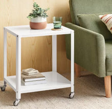 Metal Accent Rolling Side Table Chalk White - Room Essentials! (NEW IN BOX)