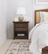 WyndenHall Halifax Bedside Table Natural Aged Brown