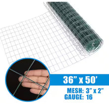 3 ft. x 50 ft. 16-Gauge Green Vinyl Coated Welded Wire Fence with Mesh Size 3 in. x 2 in.- new in box