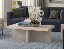 Elna 44 in. Alder White Rectangle MDF Top Coffee Table! (NEW IN BOX)