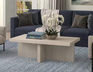 Elna 44 in. Alder White Rectangle MDF Top Coffee Table! (NEW IN BOX)