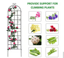 7.2 ft. Black Outdoor Metal Rustproof Garden Trellis, (2-Pack)! (NEW IN BOX)
