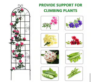 7.2 ft. Black Outdoor Metal Rustproof Garden Trellis, (2-Pack)! (NEW IN BOX)