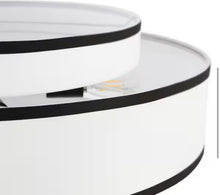 24 in. 5-Light Black Double Shaded Drum Chandelier with White Fabric Shade! (NEW IN BOX)