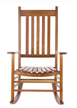Vermont Porch Rocker Oak Wood Outdoor Rocking Chair- new and assembled - small scratch - see pics please