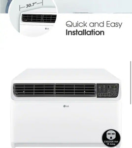 LG 23,500 BTU 230/208V Window Air Conditioner Cools 1450 Sq. Ft. with Dual Inverter, Wi-Fi Enabled and Remote in White! (NEW IN BOX) - (CHECK YOUR OUTLET!)