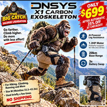 DNSYS X1 Carbon Exoskeleton, NO SHIPPING- AI-Powered Leg Assistance, 1.2HP Motor, 20km Base Range, 3s Battery Swap, for Hiking, Climbing, Running, Size M (Waistline 33.5-43.3in)- used briefly a few times