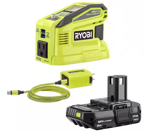 Ryobi 150-Watt Push Button Start Power Source and Charger for ONE+ 18-Volt Battery Generator with 2.0 Ah Battery! (NEW)
