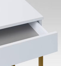 Loring Wood Writing Desk with Drawers and Charging Station White/Gold - Threshold! (NEW IN BOX)