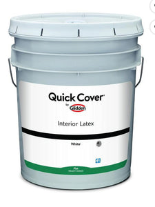 Glidden Quick Cover Interior Latex Paint Flat, White, 5 Gallon-