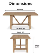 Grant Wood Dining Table Rustic Beige - Finch: Modern Farmhouse Style, Seats Six, Trestle Base! (NEW IN BOX - TABLE ONLY!)
