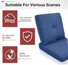 ArcoBay 22 in. x 25 in. x 4 in. 4-Piece Deep Seating Outdoor Lounge Chair Replacement Cushion Set in Blue- WE DO NOT SHIP!!