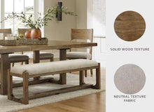 Cabalynn Casual Beige / Light Brown Polyester 64 in. Trestle Base Bench without Back Seats 3! (NEW & ASSEMBLED)