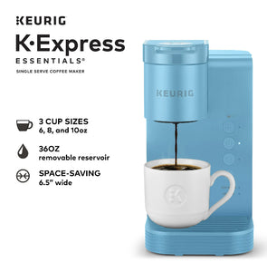 Keurig K-Express Essentials Sky Blue Single-Serve K-Cup Pod Coffee Maker!! VERY LIGHTLY USED(TESTED WORKS GREAT)!!