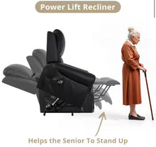 Black Studded Air Leather Power Lift Reclining Chair with Massage, Recliner Chair with Remote and Footrest! (NEW)