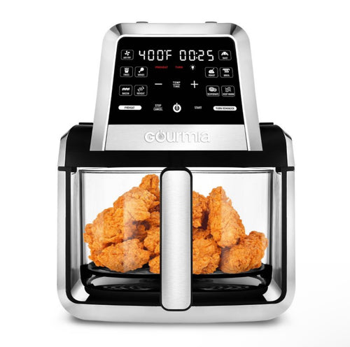 Gourmia 7-Qt. Fry ‘N Fold Digital Air Fryer with 10 Presets & Guided Cooking - Black: Stainless Steel, 1500W, Dishwasher-Safe!! NEW IN BOX!!