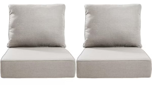 Ophoro 24 in. x 24 in. x 6in. 4-Piece Deep Seating Water & Fade Resistant Outdoor Lounge Chair Replacement Cushion Set in Beige, SET OF 2!! NEW IN BOX!!
