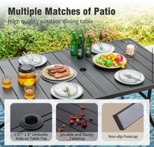 Black 5-Piece Metal Patio Outdoor Dining Set with Rectangle Table, Padded Textilene Swivel Chairs! (BRAND NEW IN 3 BOX’S! - 5PC SET ONLY - 4CHAIRS - 1TABLE)