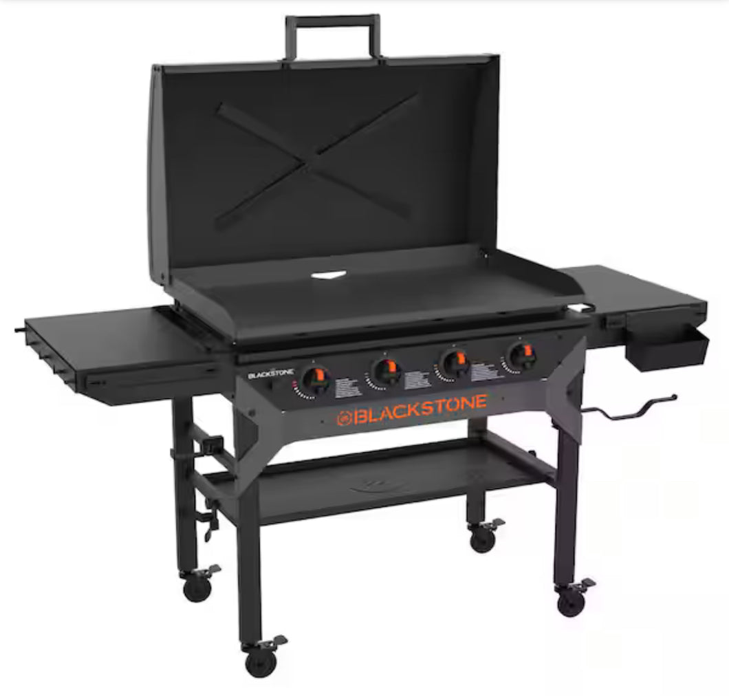 Blackstone 4-Burner Liquid Propane Outdoor Griddle with Hood in Black!! NEW IN BOX!!