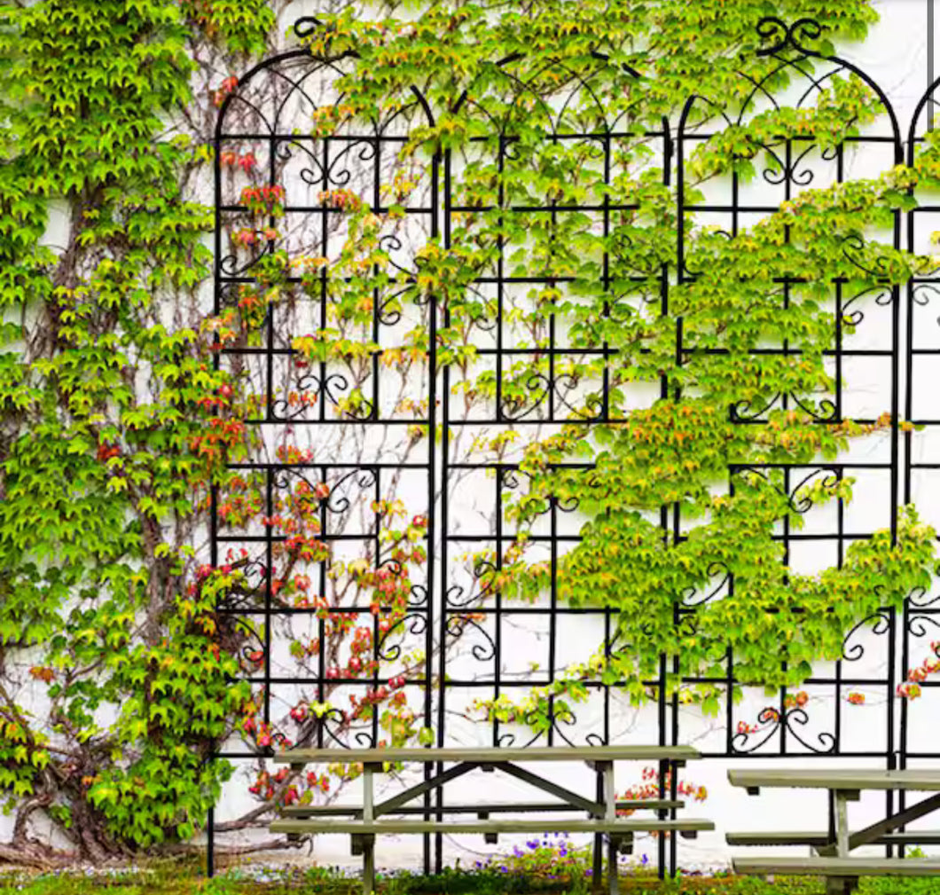 7.2 ft. Black Outdoor Metal Rustproof Garden Trellis, (2-Pack)! (NEW IN BOX)