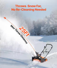Vevor Electric Snow Blower 23 in. 15A Corded Dual LED Headlights and 180° Chute 25 ft. Throwing Distance 12 in. Depth Clearing
