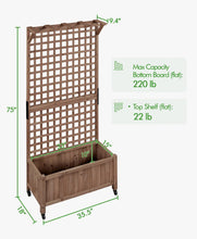 Yanine 75" H Fir Wood Planter Box with Trellis