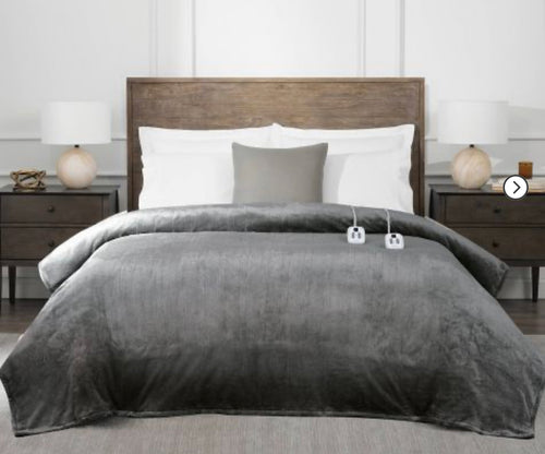 Heated Blanket, Grey, Queen! (NEW)

-Brand new in the box