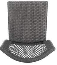 Grey Rattan Outdoor Dining Chair Set of 2 Patio Dining Chair Outdoor Heavy-Duty Frame Rattan Chair with Curved Backrest! (NEW IN BOX)