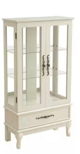 Timothy White Wood 51.6 in. Curio Display Cabinet with 2 Doors and Adjustable Glass Shelves! (NEW IN BOX)