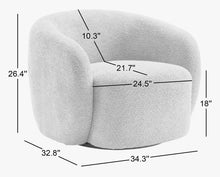 Munehito Upholstered Swivel Barrel Chair, Gray- WE DO NOT SHIP!!
