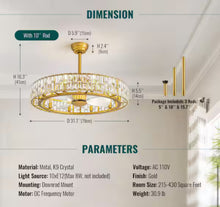 32 in. Indoor 10-Light Modern Downrod Mount Gold Bladeless Ceiling Fan with Light Reversible Rotation and Remote Control! (NEW IN BOX)