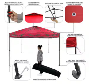 Everbilt 10 ft. x 10 ft. Red Instant Canopy Pop Up Tent!! USED, VERY CLEAN!!