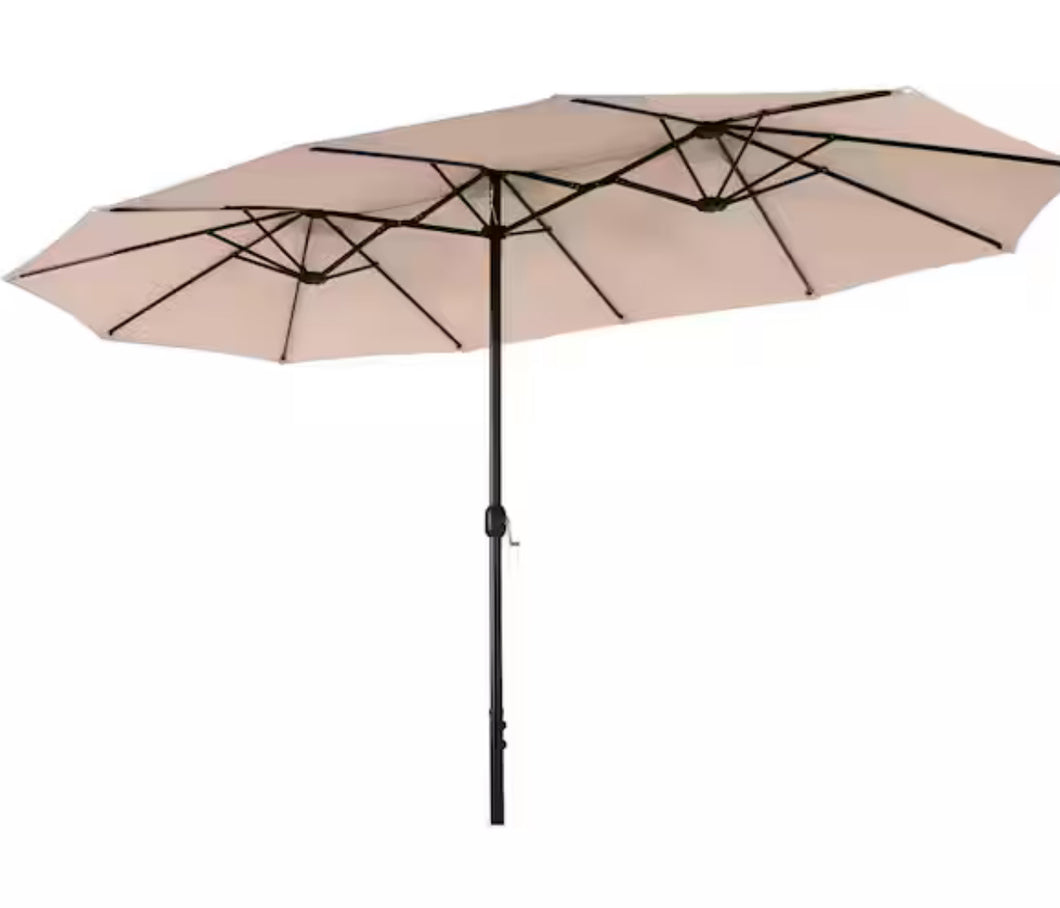 PHI VILLA

13 ft. Market No Weights Patio Umbrella 2-Side in Beige- new in box