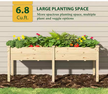 72 in. L x 23 in. W x 30 in. H Wood Raised Garden Bed Elevated Planter Box with 2-Planting Areas, Wood Color! (NEW IN BOX)