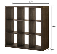 Better Homes & Gardens 9-Cube Storage Organizer, Tobacco Oak!! NEW AND ASSEMBLED!!