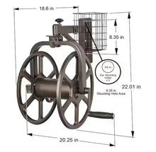 Liberty Garden Single Arm Navigator Rotating Garden Hose Reel with Storage Basket, Bronze!! NEW IN BOX!!