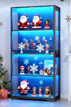 Glass Display Cabinet, Curio Cabinet, Bookcase with 3 Color LED Lights- new in box