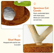 58.3'' H Solid Wood Cat Tree / Multi Cat Condo Warm Soft Furry Cat Climbing Shelf Fluffy Perch Cat Bed- new in box - assembly required