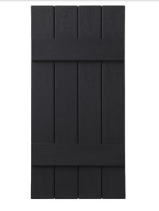 Ply Gem 15 in. x 39 in. Polypropylene 4-Board Closed Board and Batten Shutters Pair in Black!!