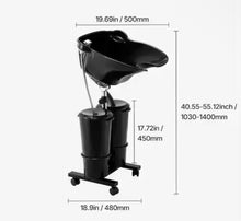 Skyshalo Portable Shampoo Bowl, Shampoo Sink for Washing Hair Electric Pump, Includes 2 Buckets 2 Showerheads, Black