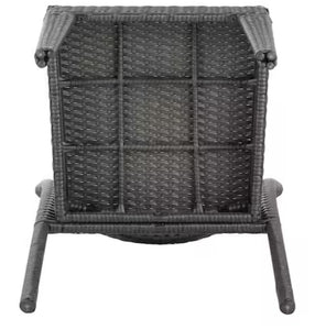 Grey Rattan Outdoor Dining Chair Set of 2 Patio Dining Chair Outdoor Heavy-Duty Frame Rattan Chair with Curved Backrest! (NEW IN BOX)