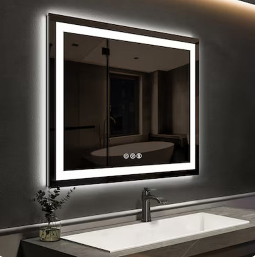 LOVMOR 30x30 Inch LED Bathroom Mirror with Anti Fog Dimmable Lights 3 Color Temperature Memory Function ETL Certified!! NEW IN BOX!!