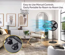 Lasko Cyclone 18 in. 3 Speed Oscillating Pedestal Fan for Home in Black with Adjustable Height, Tilt Back Head, Easy Assembly! (NEW)