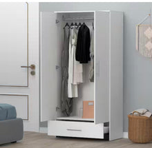White 2-Door Wardrobe Armoire with 1-Drawers and Hanging Rod 66.9 in. H x 31.5 in. W x 18.9 in. D- new in box
