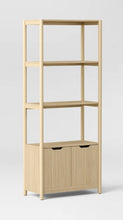 72.25" Scandi Bookcase with Three Shelves And Cabinet Storage Natural - Room Essentials - WE DO NOT SHIP!!