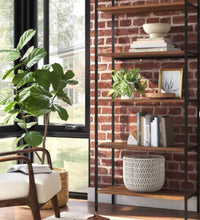 72" Loring 5 Shelf Ladder Bookshelf, Walnut! (NEW IN BOX)