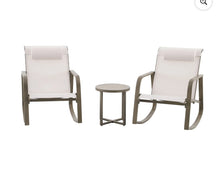 Mainstays Dashwood 3-Piece Steel Outdoor Rocker Chat Set, Cream- new in box!