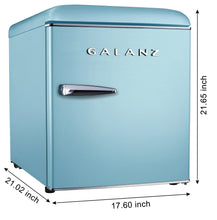 Galanz 1.7 cu ft Retro Mini Fridge, Blue!! NEW OUT OF BOX!!