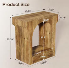 Andrea 23.6 in. Rustic Brown Rectangle Wood End Table with Storage Space for Living Room, Nightstand for Bedroom!! WE DO NOT SHIP!!
