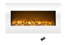 36-Inch Wall Mounted Electric Fireplace - Color LED Flame and 3 Media Backgrounds with Adjustable Brightness and Remote